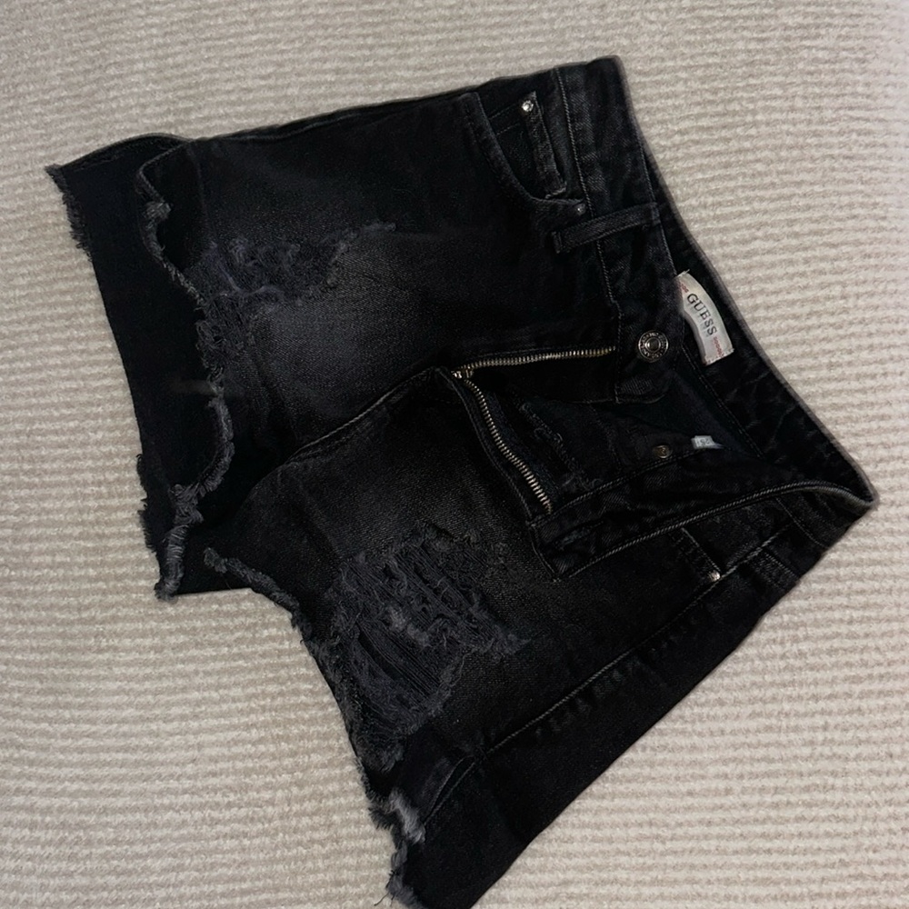 Guess Distressed Black Shorts